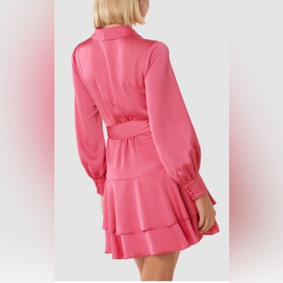 Ever New Melbourne pink belted mini dress, US2 - Picture 4 of 15